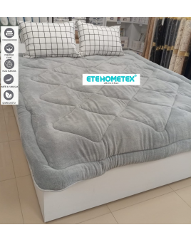 ETE HOMETEX ÇİFT KİŞİLİK WELSOFT YORGAN 195X215CM KARELİ GRİ BEYAZ 8696474231669